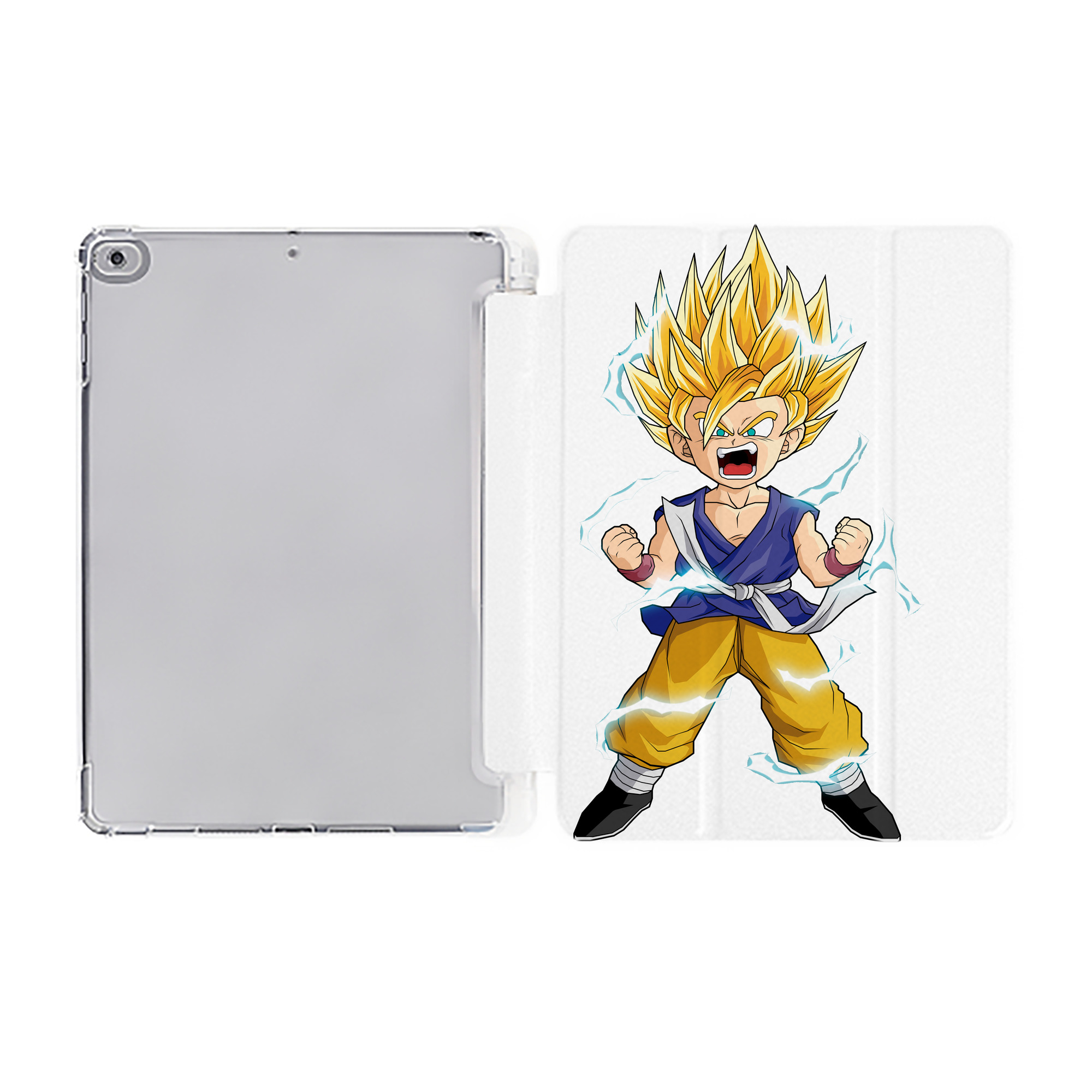 （画像用） ドラゴンボール 孫 悟飯（そんごはん）DRAGON BALL Son Gohan IPad ケース ペン収納付き 三つ折りスタンド PUレザー×シリコン 対応機種9.5/10.5/10.9インチ